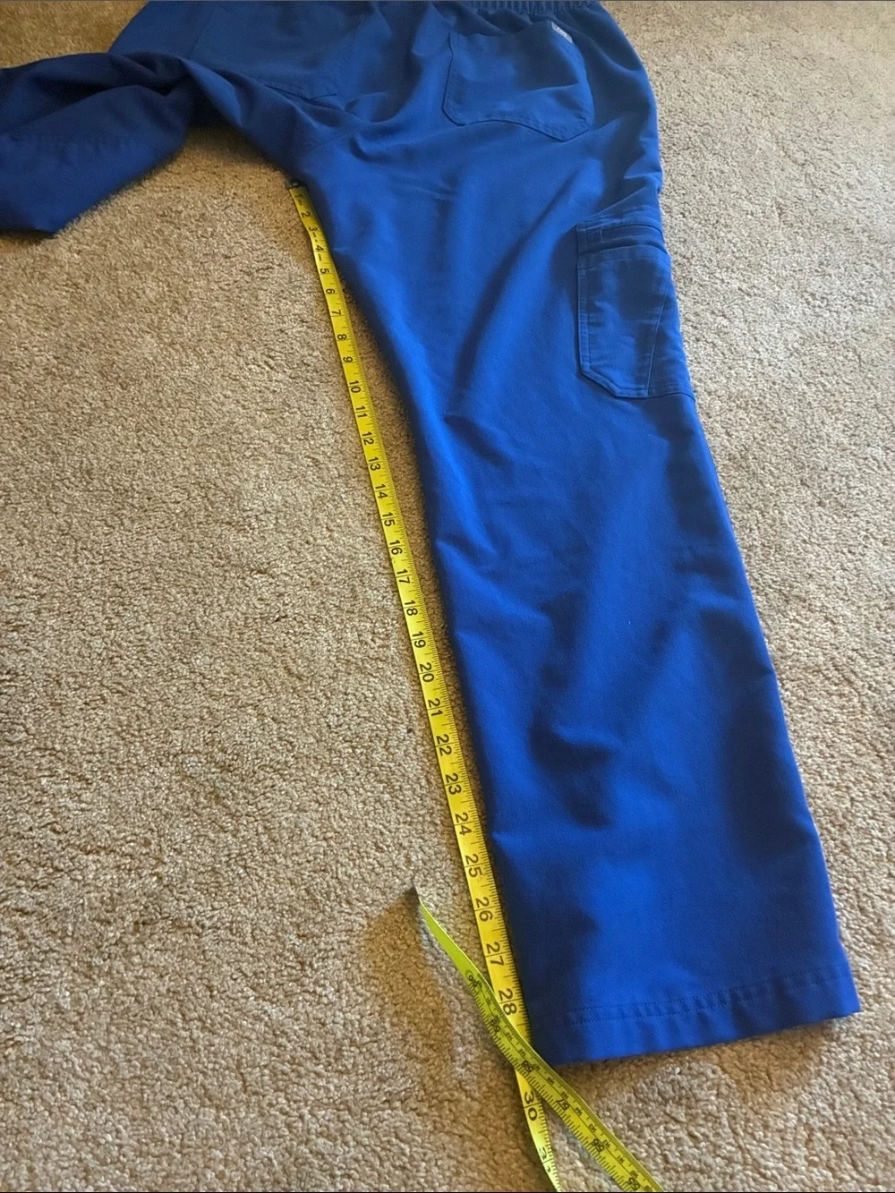 Figs Men’s Royal Blue Scrub Pants with Red Drawstring